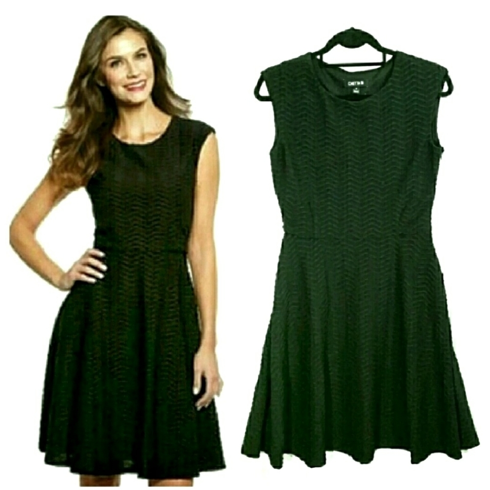 Chetta B 8 Wavy Ribbed Fit Flare Black (A) - Picture 2 of 8